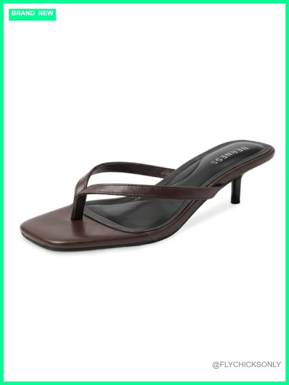 Kitten Heel Flip Flop Sandals Women 1.5 Inch Square Toe Thong Heels